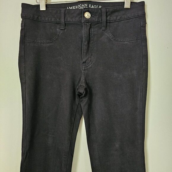 EUC AMERICAN EAGLE OUTFITTERS BLACK JEGGING SUPER STRETCH SIZE 6 - Picture 3 of 14